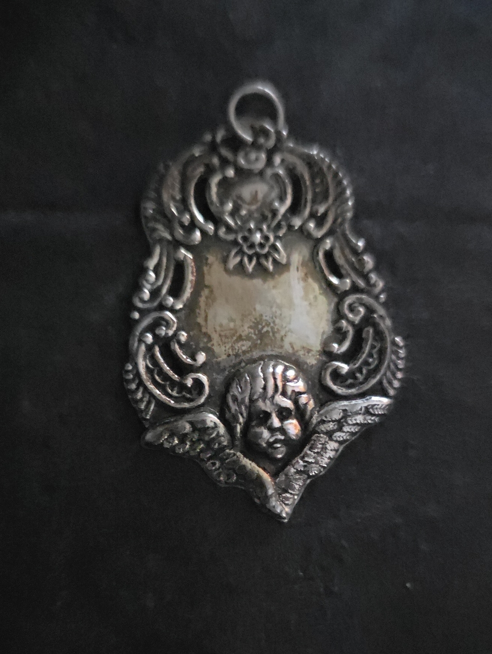 Ornate Angel Pendant Necklace - 925 Silver Solid. Very Nice
